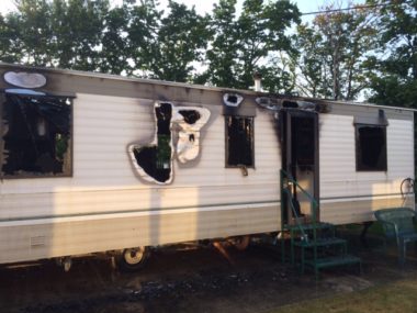 static caravan fire damage