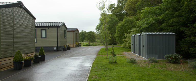Static caravan outdoor storage sheds