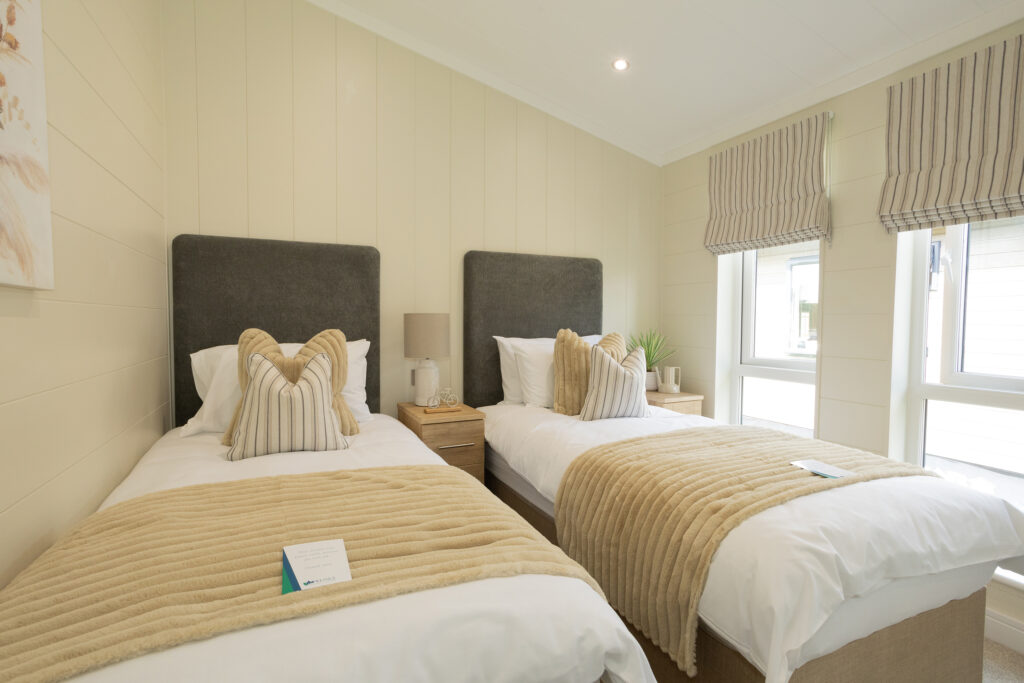 2025 Wessex Contemporary holiday lodge twin bedroom